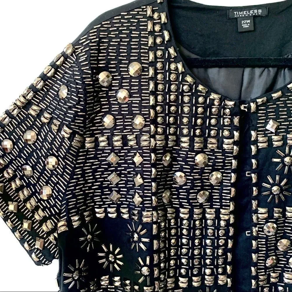 Studded Metallic Metal Short Sleeve Jacket